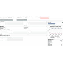 Screenshot of a computer interface with detailed product information for an item titled "SmartStock Calculator: Weclapp Minimum and Target Stock Calculator by Consumption," displaying various attributes, prices, and a sales chart via the cloud-based Altruan.