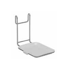 The Novocal drip tray for DMS 10 with stainless steel bracket - clip-on model for round tube (1 piece) is a minimalist, functional, rectangular tray with two vertical bars, ideal for storing or presenting items.