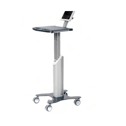 The Novocal Ipad visit trolley with a screen holder for tablets (10-12 inches) offers a flat tray, height-adjustable column, and four wheels - ideal for flexible use in everyday clinical practice.