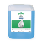 A 10-liter container with Buzil Planta Buz® Glass P 912 Ecological Glass and Surface Cleaner from BUZIL-WERK Wagner GmbH & Co. KG, with blue liquid inside. The label shows a droplet image over a green rectangle and contains symbols highlighting the eco-certified and pH-neutral properties.