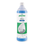 A blue bottle of Buzil Planta Buz® Glass P 912 Ecological Glass and Surface Cleaner from BUZIL-WERK Wagner GmbH & Co. KG is designed in green-white. The label, showing a cleanroom in a water droplet, emphasizes its environmental friendliness. This 1-liter cleaner with a pH range of 7.0 to 7.5 is eco-certified for environmentally conscious cleaning.