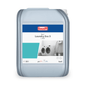 A 20-liter container with Buzil Buz® Laundry Enz 3 L 820, an enzyme-containing liquid detergent concentrate for professional users. The label shows images of two washing machines and graphics of the pH scale. The container has a spout on top and the brand name BUZIL-WERK Wagner GmbH & Co. KG is clearly visible on the label.