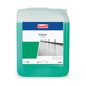 In a 10-liter container of Buzil Unibuz G 235 Floor Care Based on Water-Soluble Polymers by BUZIL-WERK Wagner GmbH & Co. KG is an environmentally friendly cleaning solution that promises streak-free cleanliness. The label shows the product name, a pH value of 7.0, a black-and-white floor graphic, and the Buzil logo.