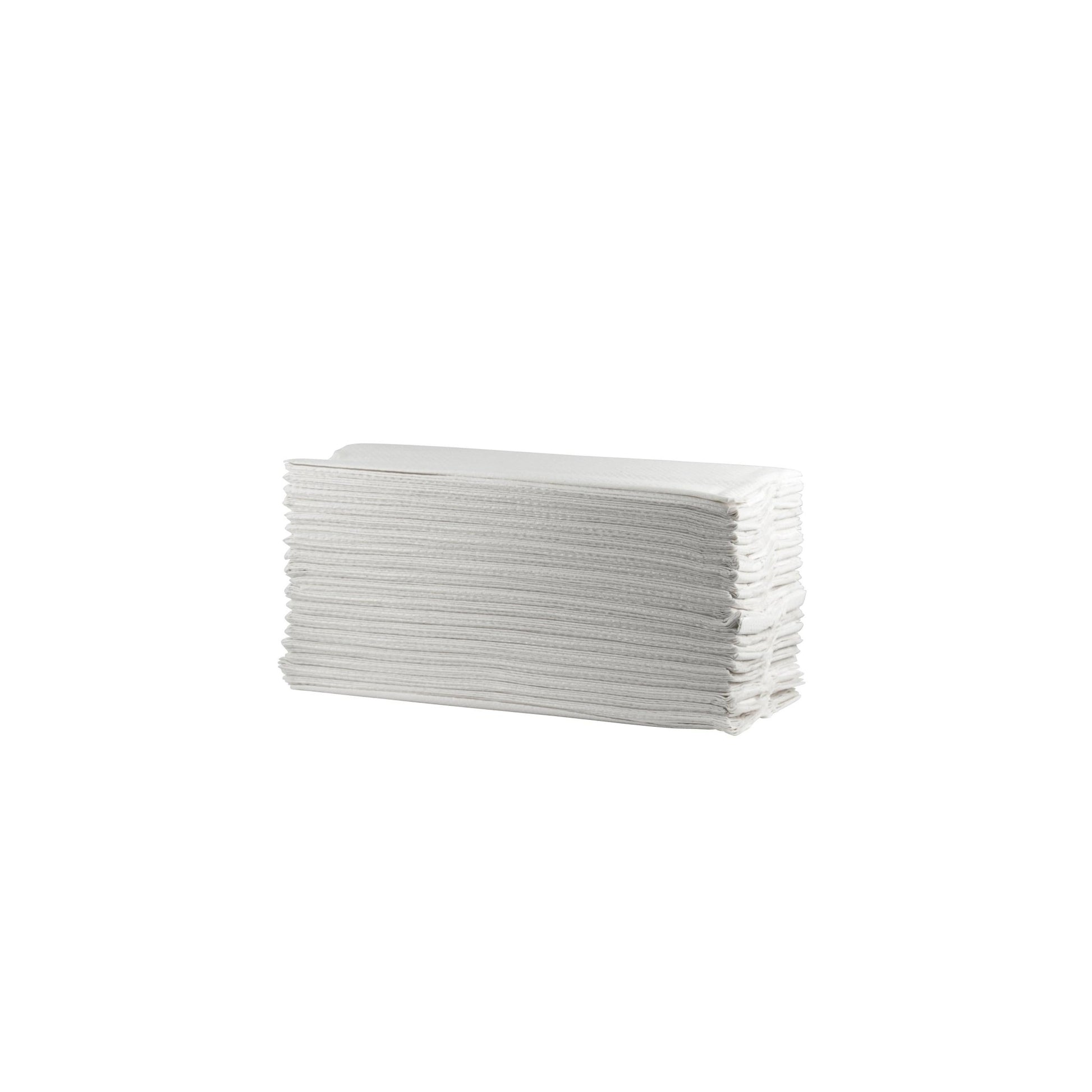 A carton (20 packs) of CWS folding paper Frotee extra, C-fold, 2-ply made of white recycled paper is neatly arranged in front of a plain white background.
