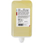 A rectangular refill container of CWS soap cream 950 ml from CWS, with a yellowish cream. The label lists product details, ingredients, barcode, and manufacturer information for a pleasant skin feeling.