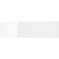 A rectangular white ceramic tile with a glossy surface, photographed on a plain white background. Its smooth, reflective surface is reminiscent of the elegant design of the CWS front panel for Paradise toilet paper by CWS.