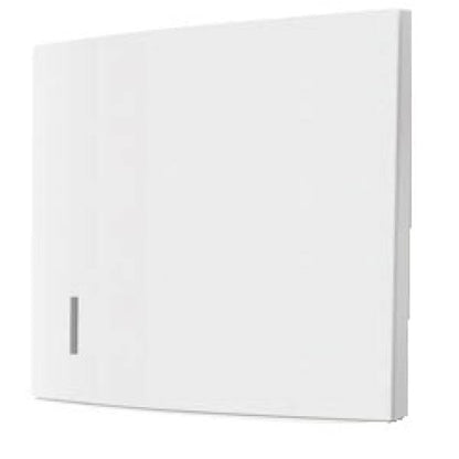 The CWS front panel for the Paper Slim folded paper towel dispenser is a simple, rectangular white panel with a small vertical slot at the bottom left, depicted from an angled perspective.