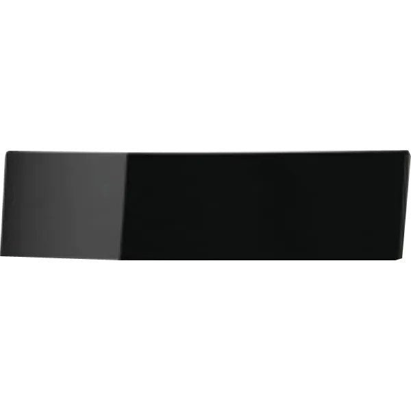 A rectangular, glossy black CWS front panel for Paradise toilet paper with a slightly angled left side, presented against a white background.