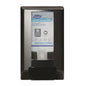 A black wall-mounted IntelliCare manual dispenser 1 piece from Diversey Deutschland GmbH & Co. OHG dispenses "Soft Care Sensitive Foam" from a refill pouch with visible product information and certification logos for hygienic use on the front.