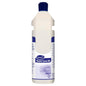 The white, reusable "Room Care R6 Plus Bottle, empty" from Diversey Deutschland GmbH & Co. OHG has a blue cap and a blue-white label that stands upright and is printed - ideal for any cleaning system.