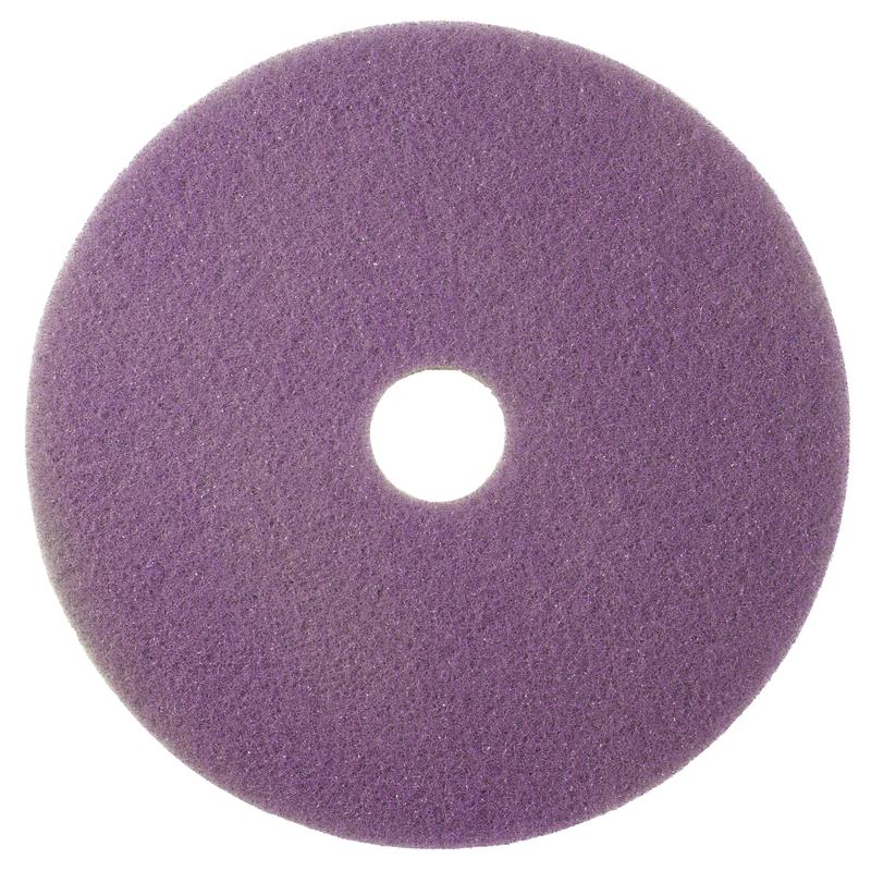 The Twister Pad purple, round from Diversey Deutschland GmbH & Co. OHG is a flat, round pad with a central hole and textured surface for maintenance cleaning on coated hard floors, depicted on a white background.