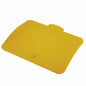 A yellow, rectangular TASKI lid for 7-liter buckets from Diversey Deutschland GmbH & Co. OHG, with rounded corners, a small round elevation on one edge, and a curved tab on the other side; suitable for 7- and 12-liter buckets.
