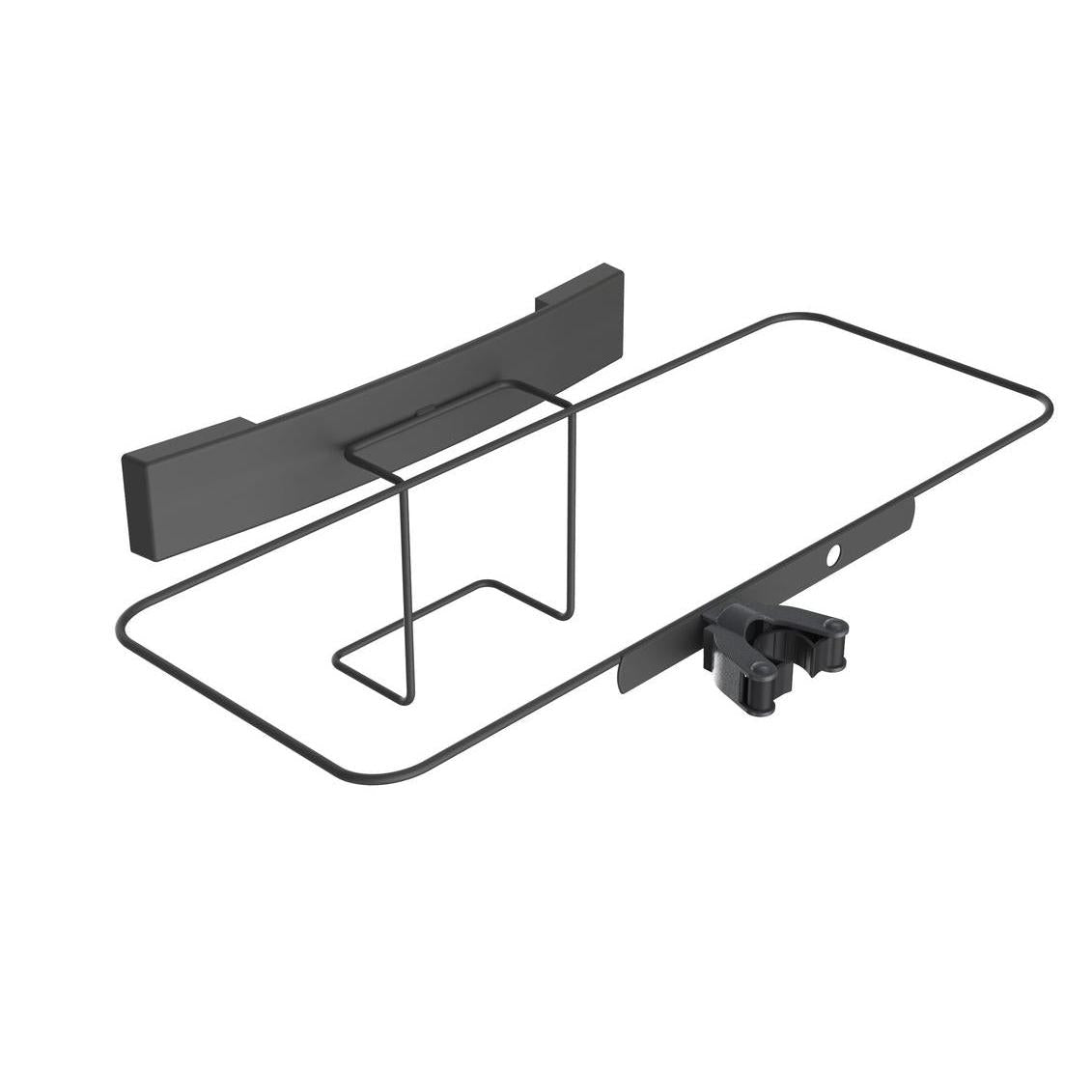 The Di Protect mop bucket frame with handle holder from Diversey Deutschland GmbH & Co. OHG is a black metal frame for the TASKI Protect Trolley, ideal for professional cleaning teams. Parts for easy assembly are shown separately. Packaging: 1 piece.