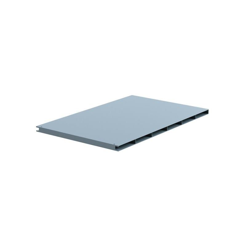 The insertion compartment for the DI Protect Trolley from Diversey Deutschland GmbH & Co. OHG is a flat, rectangular metal compartment with a slot that offers flexible storage options in the DI Protect Trolley. The package contains 1 piece.