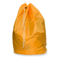 The DEISS disposal bag with PP cord and bottom loop, a 120-liter drawstring bag from EMIL DEISS KG (GmbH + Co.), stands upright against a white background. It is made of crinkled polyester fabric and its opening is closed with a sturdy white cord.