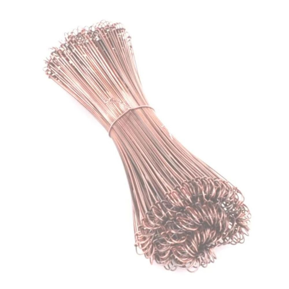 A bundle of 200 DEISS wire ties for closing garbage bags, copper-plated by EMIL DEISS KG (GmbH + Co.), consists of thin, copper-coated wires with hook-shaped ends for securely closing garbage bags.