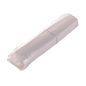 A horizontal roll of the translucent DEISS LDPE garbage bag 39502, 7 liters, by EMIL DEISS KG (GmbH + Co.), fastened with a green rubber band on a white background.