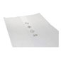 A DEISS 99095 - 900+600x1800x0.06 mm transparent garment bag made of recycled material with folded edges is shown against a white background. The bag features three printed logos and text, including “4 love” and the number “39.”