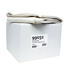 In a white box labeled "DEISS Recycling Collection Bag 99032" from the company EMIL DEISS KG, there are 20 transparent recycling collection bags made of LDPE with the size 1240 x 840 x 3500 mm. On top are two folded bags.