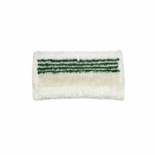 The Arcora Doppelmopp 2.0 Micro-Plus with Microrand 40 cm from Arcora International GmbH is a rectangular white mop with a beige middle stripe and three green lines, showcasing the innovative Microrand technology on a plain white background.