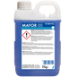 A 2 kg plastic container Dr. Schnell MAFOR smart ECO by DR.SCHNELL GmbH & Co. KGaA, with blue liquid, a handle, warning label, and hazard symbol on the front side.