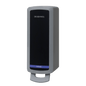 The Dr. Schnell dispenser V10N from DR.SCHNELL GmbH & Co. KGaA is a gray, rectangular wall dispenser with a black front and a blue "Cream" stripe, ideal for the hygienic application of cleaning and disinfecting agents.