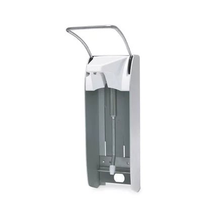 The Dr. Schumacher wall dispenser AK 500 Plus, by Dr. Schumacher GmbH, is a wall dispenser with an upper lever for easy dispensing of liquid or gel from the bottles contained in the device.