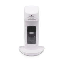 The Dr. Schumacher jet pump for wall dispensers TL by Dr. Schumacher GmbH is a white, wall-mounted soap or disinfectant dispenser with a curved drip tray, set against a plain white background.
