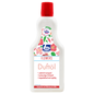A bottle of "Dr. Becher fragrance oil" with a red cap and a label with floral graphics and text describing the product as exotic and aromatic high-quality perfume oil.