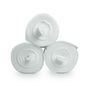 Three large white rolls of fabric, specifically Dr. Schumacher Decso Wipes RT, non-woven cloth rolls, are stacked in a triangular formation against a plain white background. Each roll is tightly wound and reveals its inner hollow core in the middle.