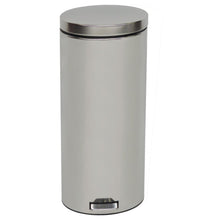 The Novocal pedal bin made of corrosion-resistant chrome steel with a closed lid and foot pedal allows for hygienic, hands-free opening; includes inner bin, 1 piece per package.