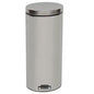 The Novocal pedal bin made of corrosion-resistant chrome steel has a flat, quiet lid and a floor pedal for comfortable, touchless opening. Includes 1 inner bucket.