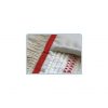 Close-up of the Arcora QUATTRO MOPP by Arcora International GmbH with a red stripe and a white-red checkered pattern, highlighting the detailed microfiber structure for thorough floor cleaning.
