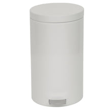 The Novocal pedal bin (1 piece) is a round, white pedal bin with a closed steel lid and a foot pedal made of painted sheet steel, depicted on a white background.