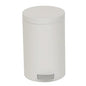 The Novocal step trash can features a white lacquered steel body and lid, as well as a small foot pedal - a combination of functionality and style for modern spaces. Includes an inner bucket.