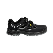 Safety sandals S1P, Velcro safety sandals S1P safety shoes, black/silver