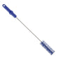 The Haug Bürsten KG pipe brush with V2A stainless steel wire PBT medium (500 x Ø40 mm) in blue features a plastic handle and cylindrical bristles - ideal for hygienic cleaning of bottles or narrow containers.