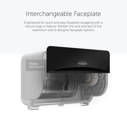 The Kimberly-Clark Professional™ Icon™ Dispenser Faceplate - SRBH (32.39 x 10.80 x 3.18 cm) from Kimberly-Clark GmbH snaps onto the transparent Icon dispenser chassis; six design options available. Chassis not included.