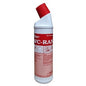 White plastic bottle of Abena Re-Seller GmbH GastroPower WC-RAN, 750 ml (15*1), with a red angled cap and a white application label with natural enzymes for effective cleaning. Available as a carton (15 packs).