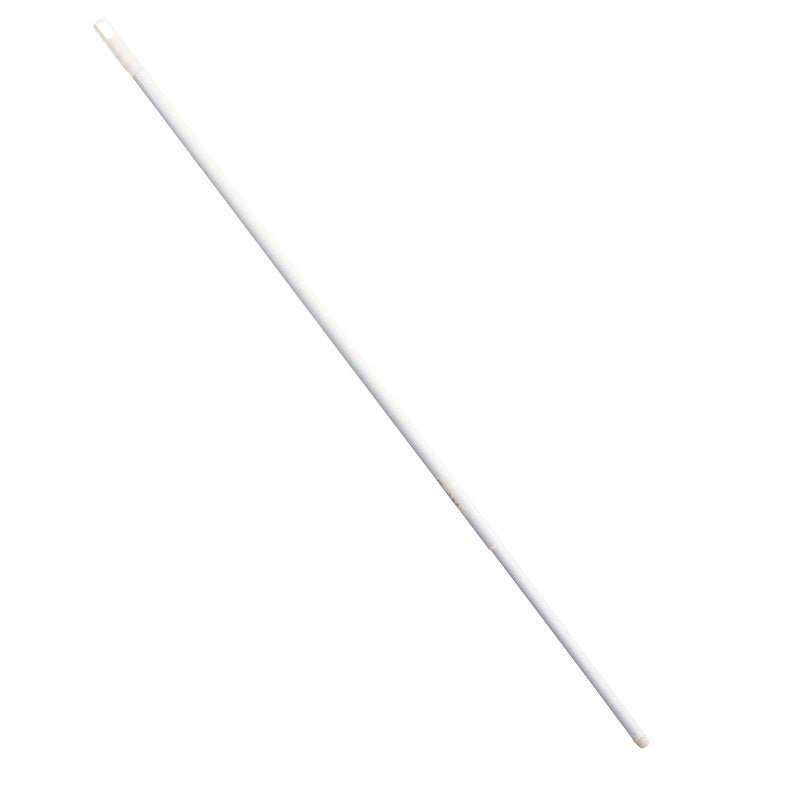 A single Haug Bürsten KG Haug telescopic handle, metal, white (1 piece) is depicted diagonally on a plain white background, oriented from bottom left to top right.