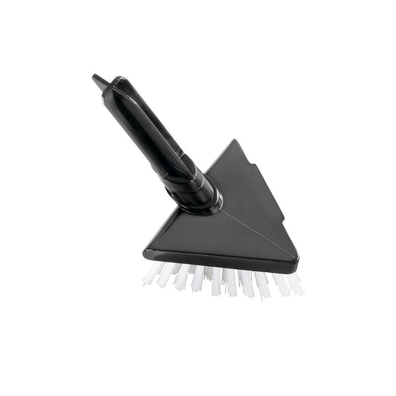 Black cleaning brush made of plastic by Haug Bürsten KG with triangular REPLACEMENT HEAD TRIANGLE PBT Ø0.35MM MEDIUM (for 15090/15190/15390), with angled handle and white bristles. Pictured on a solid white background.