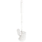 The Haug Bürsten KG WC RIM CLEANING BRUSH, large, made of white polypropylene (Ø0.35mm; 400xØ80mm), features a textured handle and an additional small toilet rim cleaning brush for thorough cleaning.
