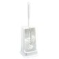 The WC SET 4-SQUARE, BRUSH6140 WHITE (145x145x415mm) from Haug Bürsten KG features a white plastic brush and a handle in a matching rectangular holder, which perfectly complements a minimalist bathroom design.