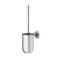 The Haug Bürsten KG WC STAINLESS STEEL WALL SET, WITH ROUND BRUSH (145xØ90x365mm) is a simple, wall-mounted toilet brush holder made of stainless steel - an indispensable bathroom accessory with a cylindrical design and vertical handle.