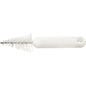 The Haug Bürsten KG NOZZLE BRUSH, ø 3/28mm, Nylon 6.6 white with ø 0.30mm medium bristles is ideal for cleaning tight spaces. Its white plastic handle has a hanging hole; perfect as practical baking accessory.