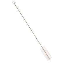 The PIPE BRUSH, NYLON.6.0, TRANSPAR. ø 0.35MM SOFT, 500xø40MM from Haug Bürsten KG features soft nylon bristles and a twisted handle with a loop for effective pipe cleaning.