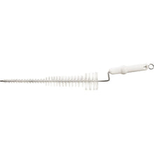 The Haug Bürsten KG teat brush with PBT bristles (ø 0.35 mm) and long, twisted stainless steel handle (500xø10-56M) is ideal for cleaning narrow containers or tubes in milk production.