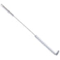 The Haug Bürsten KG PIPE BRUSH L-SHAPE PBT TRANSP. (Ø0.35MM medium, 570xØ20x55MM) has a long handle and stiff, end-bent bristles, perfect for precise cleaning of bottles or narrow containers and other pipe cleaning tasks.