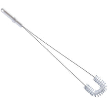 The Haug Bürsten KG PIPE BRUSH, U-SHAPE, with white PBT bristles (Ø0.35mm), 570xØ30x90mm, is designed for cleaning double-sided surfaces on bottles and containers.