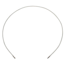 A simple, thin, flexible metal headband with a white plastic coating, 1500xØ6mm from Haug Bürsten KG. Due to its semi-circular shape and exposed ends, it is ideal as an "EXTENSION WITHOUT HANDLE POLYAMIDE". Pictured against a white background.
